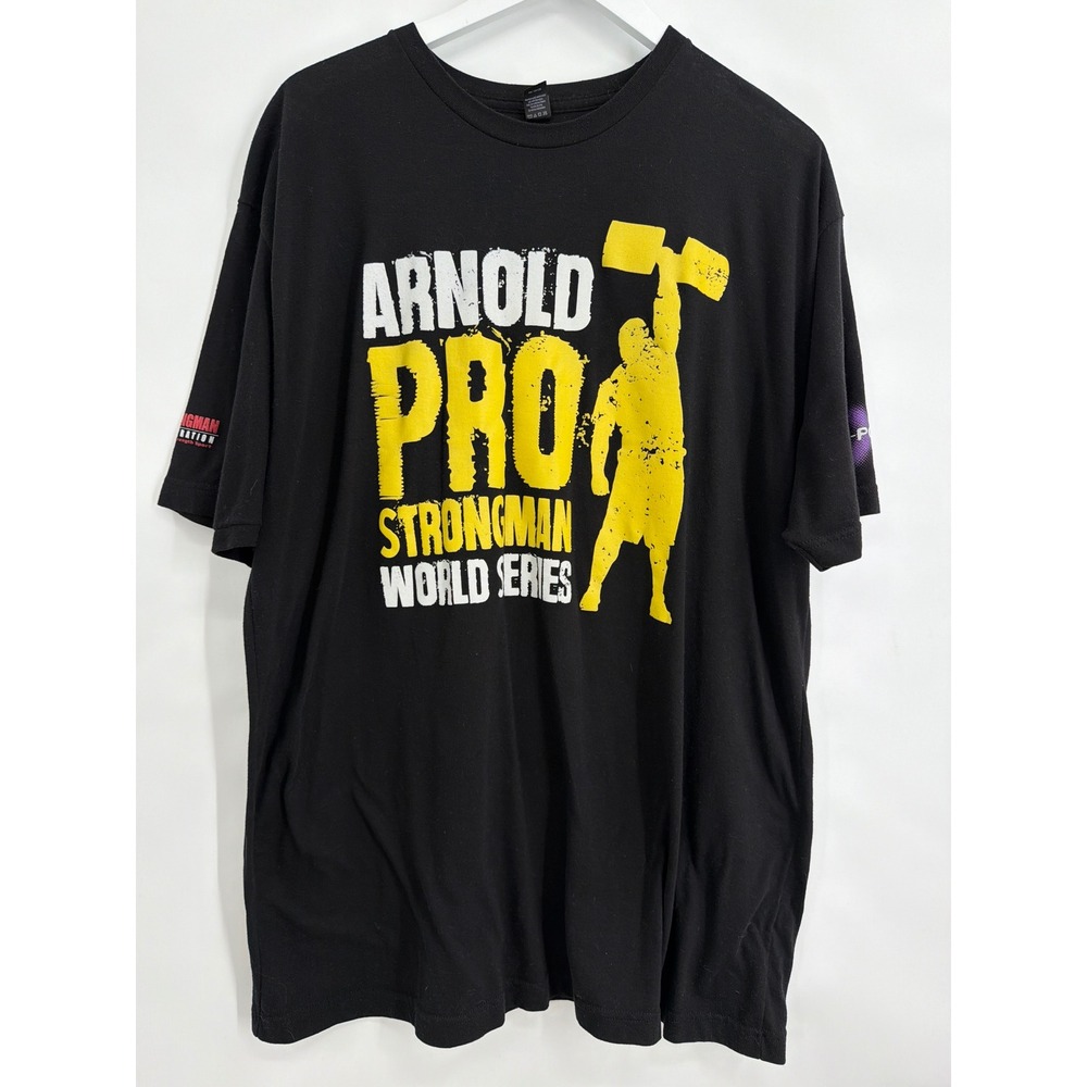 Tultex Arnold Pro Strongman World Series Graphic T-Shirt Mens XXL Black Midway